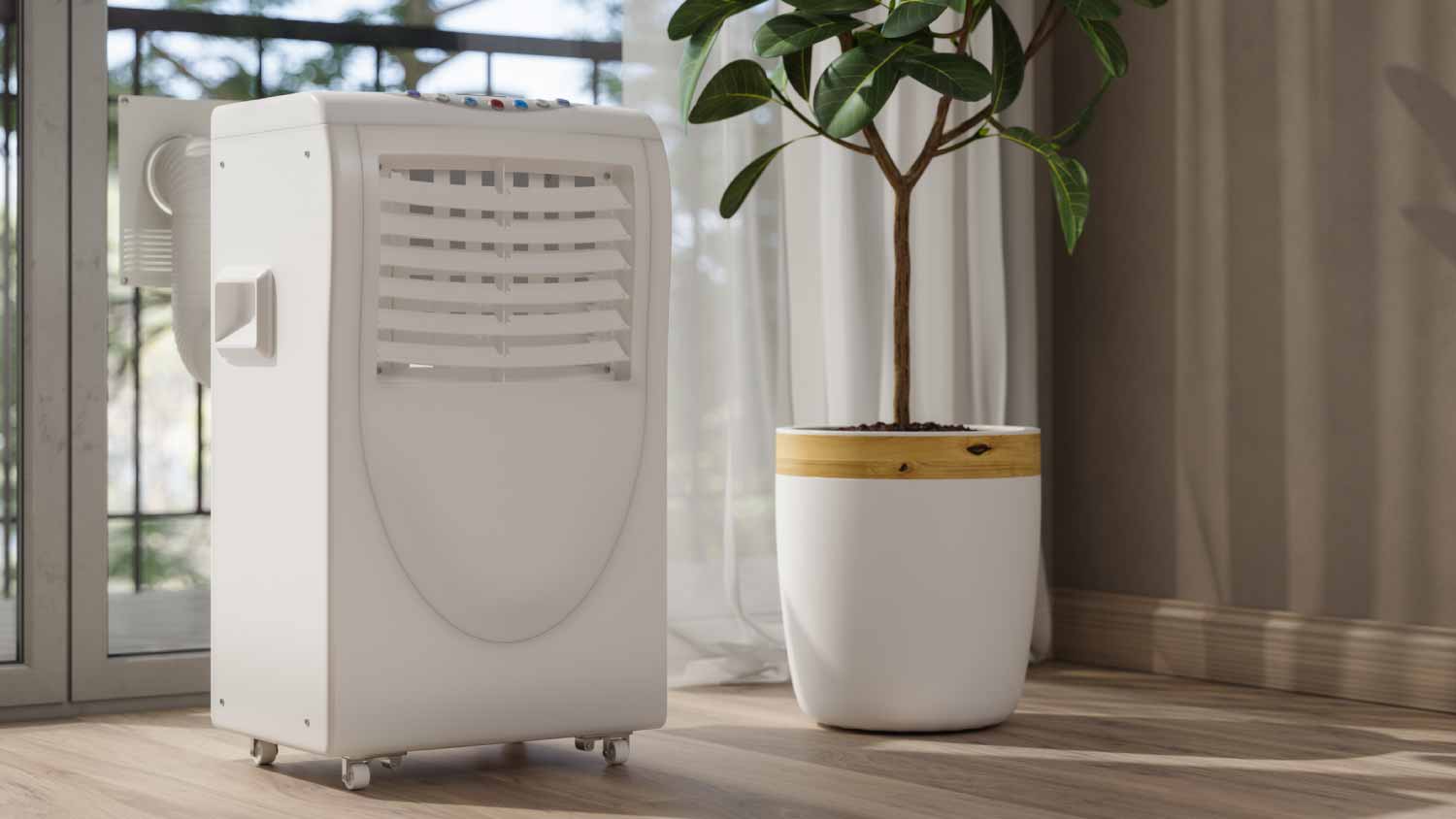 Portable white dehumidifier